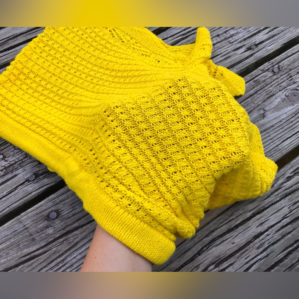Ladies L JOLIE & JOY Yellow Crochet Pull On Shorts Scallop Ruffle Hem Shorts - Picture 8 of 8